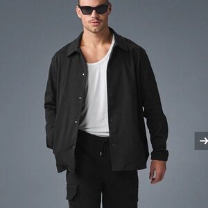 ALO Yoga Edition Sueded Jacket Men's Black Lightweight snap button